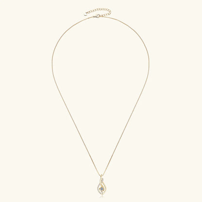 Anziw 925 Sterling Silver 4mm Round Moissanite Twist Pendant Necklace Gold Plated Sparking Diamond Party Jewelry for Women Gifts