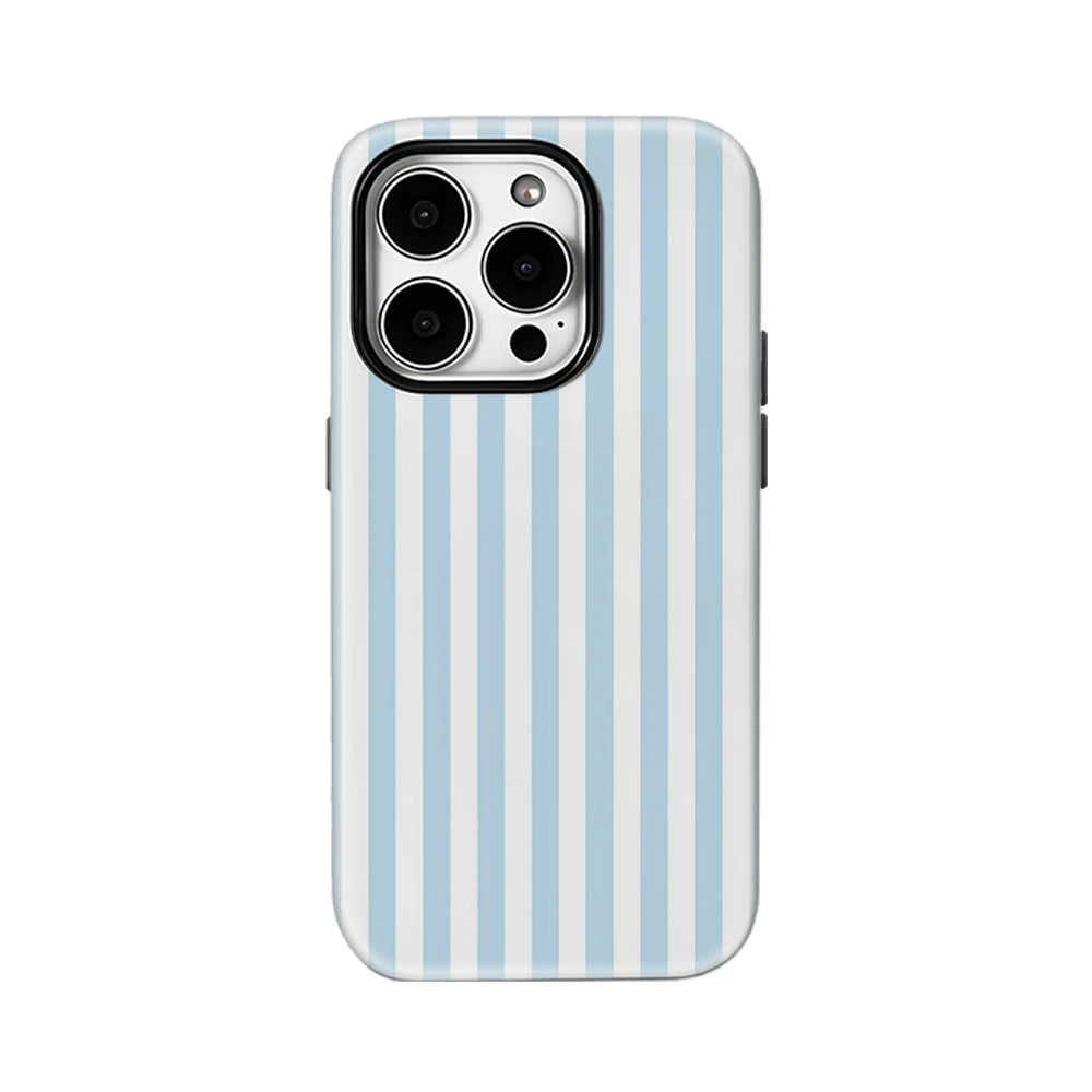 Light Blue White Vertical Stripes Phone Case for IPhone