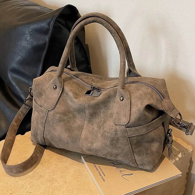 Retro Design PU Leather Shoulder Bags for Women 2024 Korean Fashion Big Armpit Bag Female Crossbody Bag Handbags - Imbasat