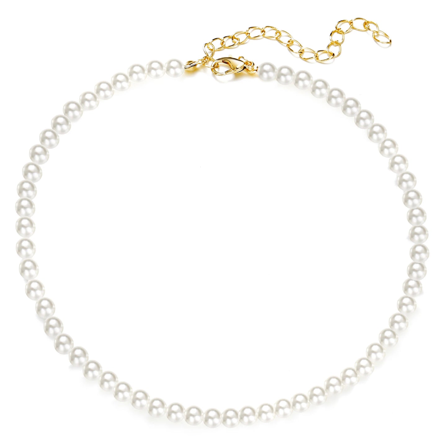 Trend 4-8mm White Pearl Chokers Necklace Clavicle Chain For Women Classic Elegant Wedding Neck Jewelry Love Pendant Gift