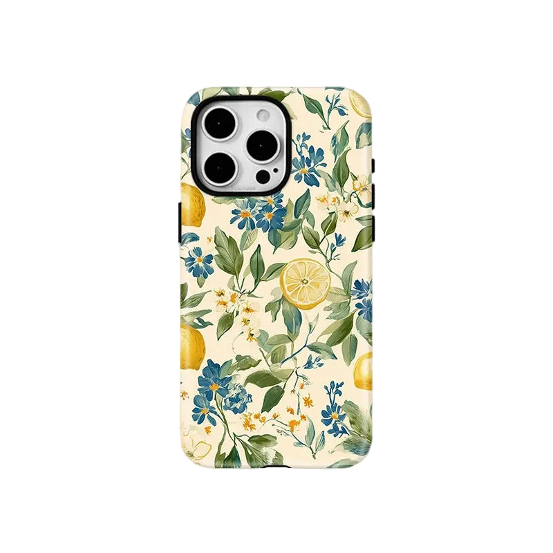 Flower Leaves Lemon Phone Case for iPhone Magnetic