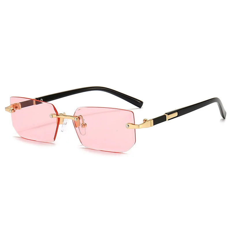 Rimless Sunglasses Rectangle Frame