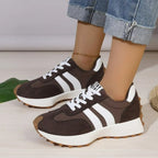 Women's Fashion Chunky Thick Sole Hidden Heel Daddy Sneakers Versatile Lace Up Casual Sports Walking Shoes For Daily Wear