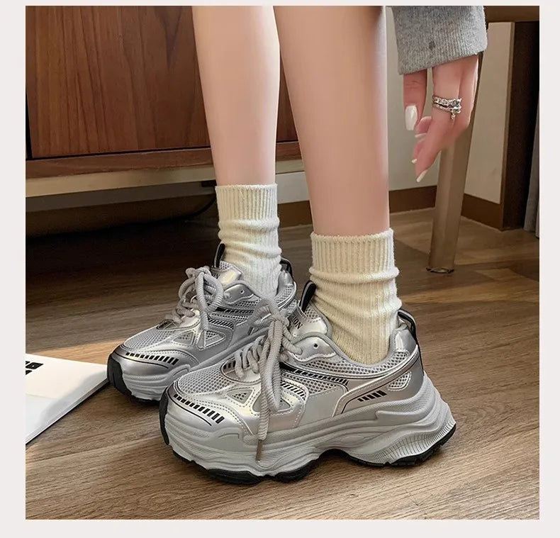 Platform Sneakers for Women Casual Non Slip Thick Sole Sports Shoes Woman Comfortable Casual Sports Shoes Zapatos Mujer