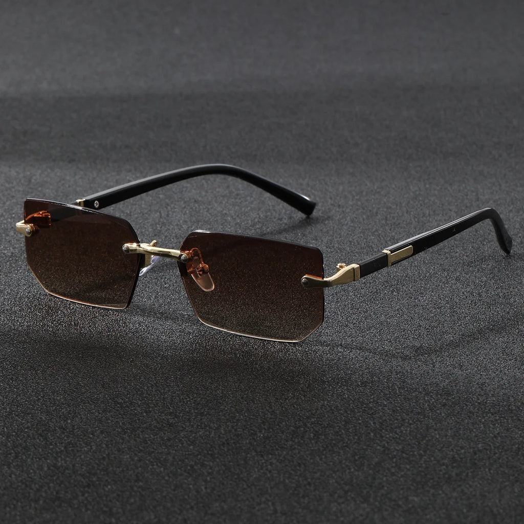 Rimless Sunglasses Rectangle Frame