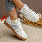 New Women's Floral Sport Shoes Comfortable Breathable Single Shoes Outsole Round Toe Casual Style Female Lightweight Sneakers