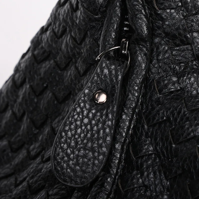 2025 Trendy Woven Hobo Bag for Women Vegan Leather Handmade Tote Handbag Fashion Large Capacity All-Match Shoulder Underarm Bags