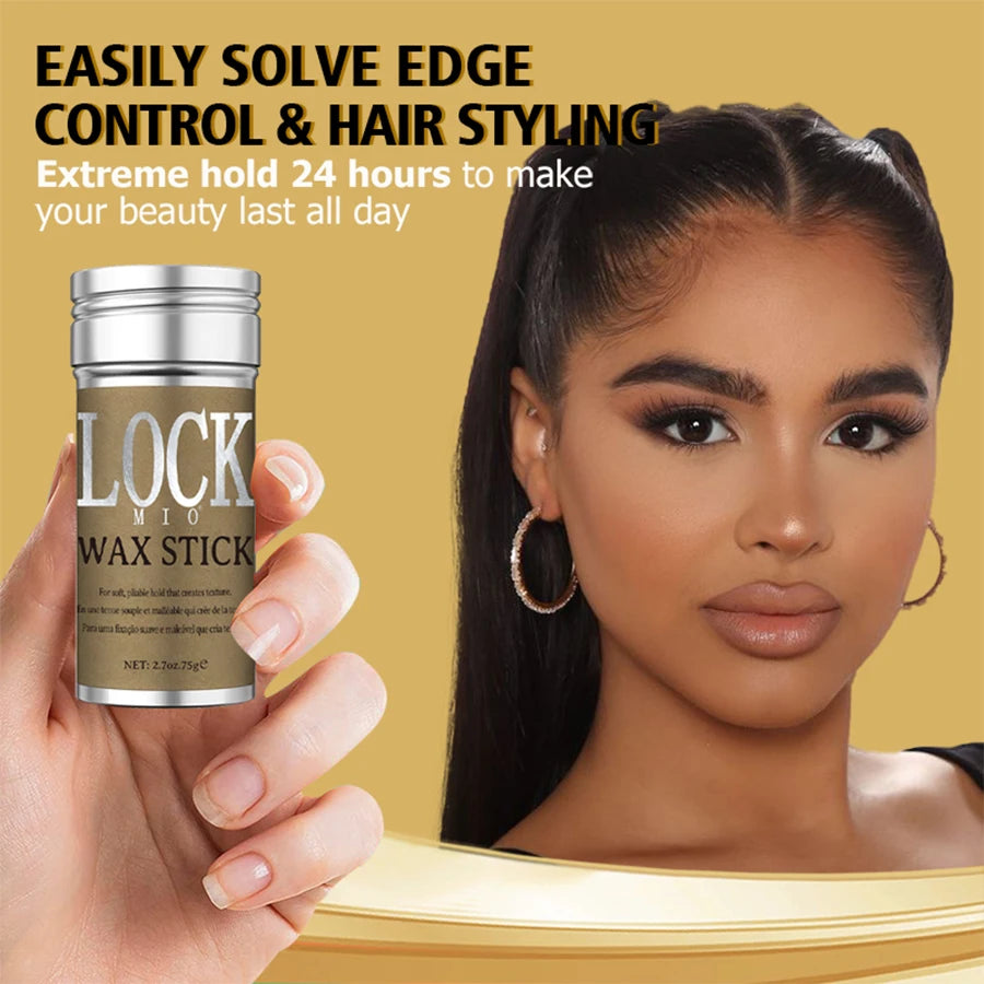 LOCKMIO Hair Wax Stick for Women and Kids Long Lasting Hold Pomade Control Broken Frizz Flyaway Styling Wax for Natural Wigs