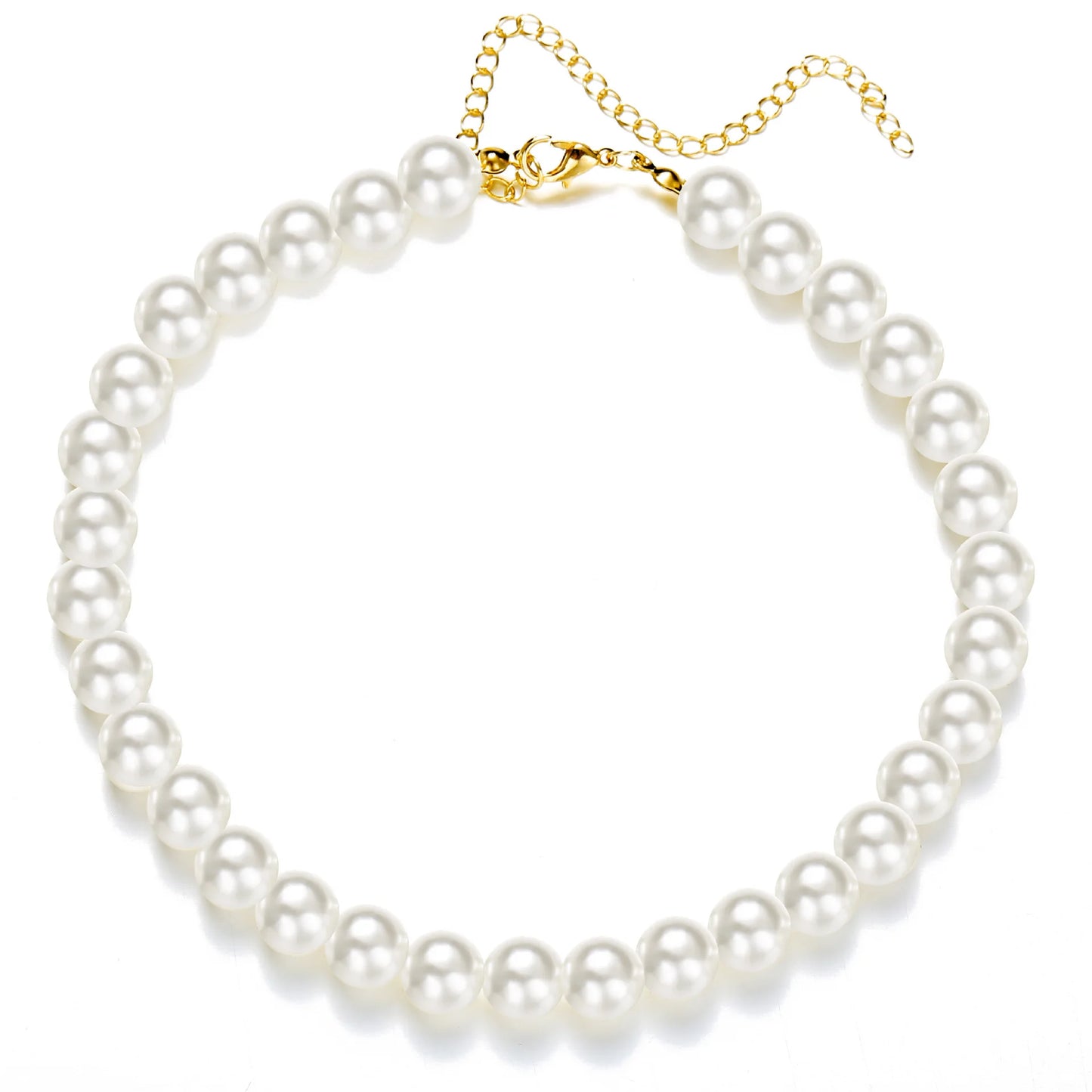 Trend 4-8mm White Pearl Chokers Necklace Clavicle Chain For Women Classic Elegant Wedding Neck Jewelry Love Pendant Gift