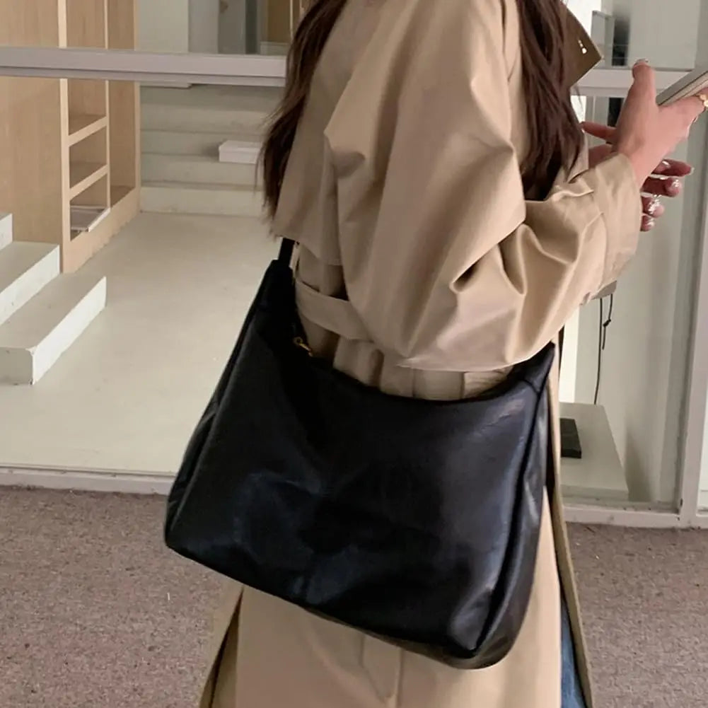Hobo Shoulder Bags for Women Ultra Soft Foldable Vegan Leather Shoulder Handbag Stylish Slouchy Tote Purses Casual Tote