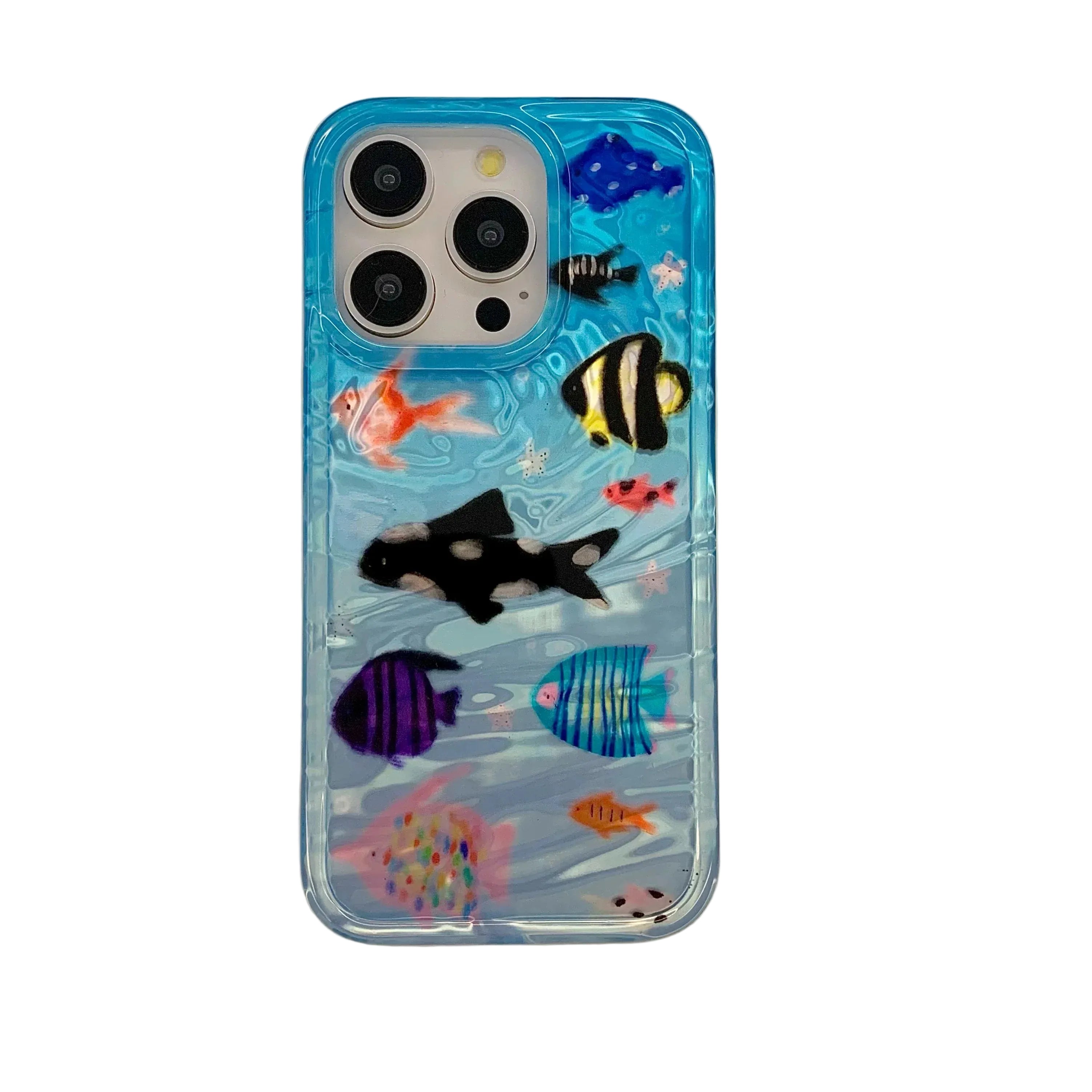 Ins Ripple Texture Aquaria Fishes Case for iPhone