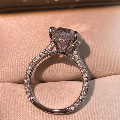 Luxury 5 Carat Oval Cut Engagement Ring for Women Zircon Big Diamond 925 Sterling Silver Wedding Promise Ring 925 Bridal Jewelry