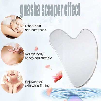 3PC Stainless Steel Gua Sha Scraper Skin Beauty Care Face Massager Full Body Neck Guasha Detox SPA Masssage Tool Stress Relax