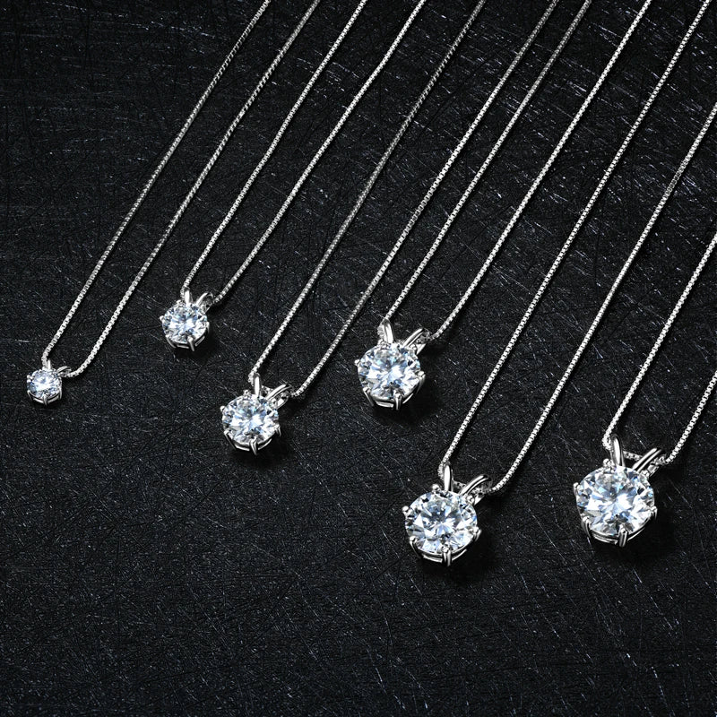 5-11mm 4CT 5CT D-E Moissanite Solitaire Pendant Necklace For Women Real 925 Silver Original Jewelry With GRA Certificate 0.5-3CT