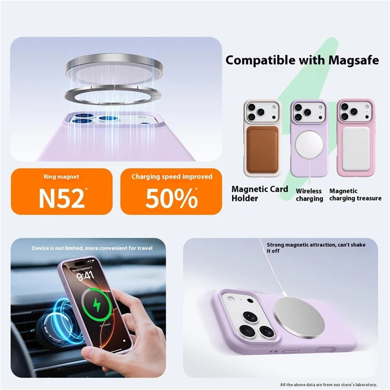 Slim Liquid Silicone Magnetic Magsafe Case for IPhone