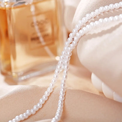 Trend 4-8mm White Pearl Chokers Necklace Clavicle Chain For Women Classic Elegant Wedding Neck Jewelry Love Pendant Gift