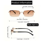 Rimless Sunglasses Rectangle Frame