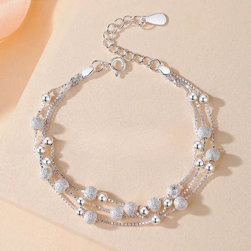 925 Sterling Silver Bracelet Partial Pearls Knots Bracelets for Women Fashion Luxury Design Bead Charm Bracelet Party Jewelry - Imbasat