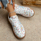 New Women's Floral Sport Shoes Comfortable Breathable Single Shoes Outsole Round Toe Casual Style Female Lightweight Sneakers
