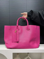 Ladies' fashionable vegan leather oversized handbag with large capacity, simple and versatile shopping bag